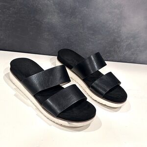 XOXO Black Double Strap Sandals